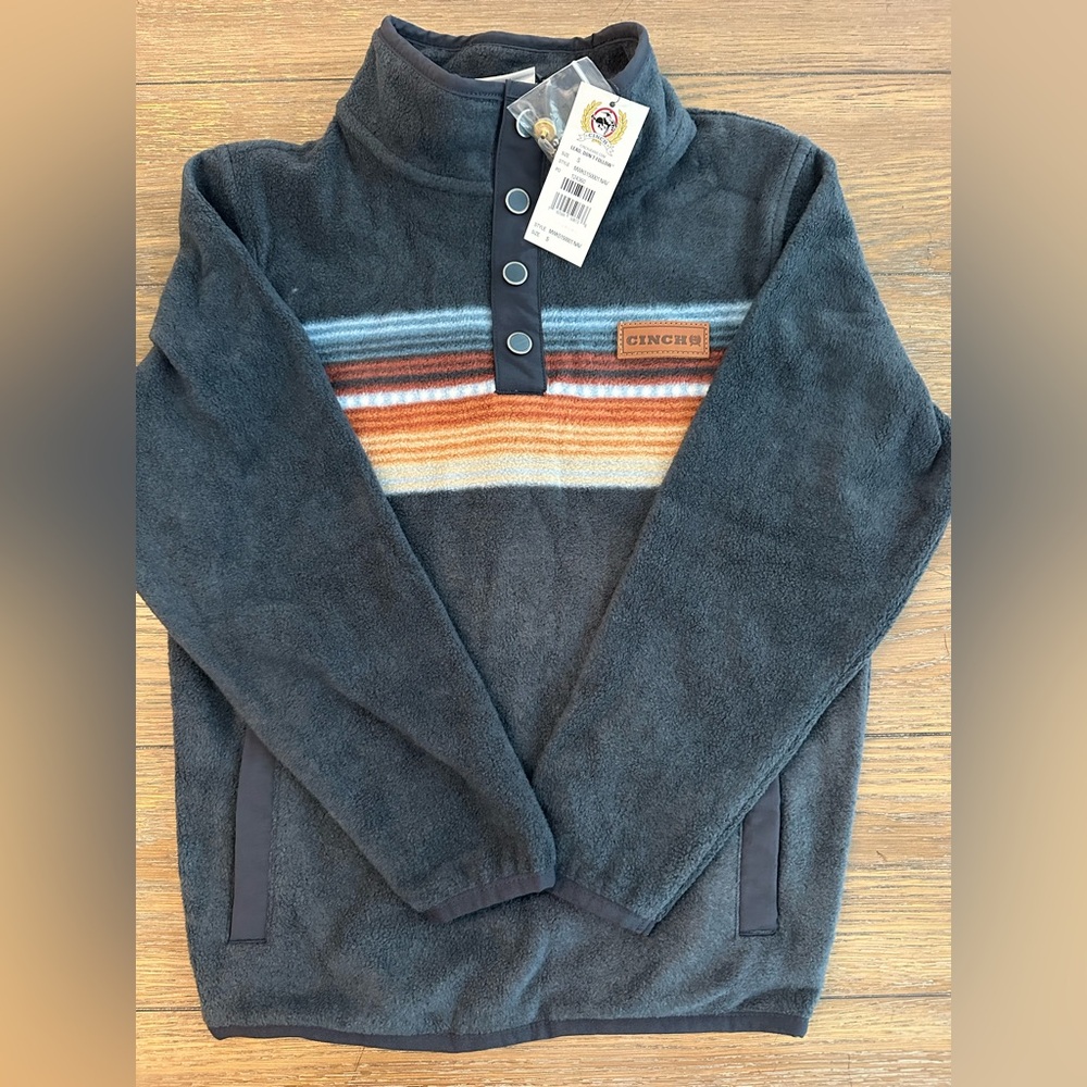 Cinch Gray and Blue Crewneck Sweater Size S New With Tags